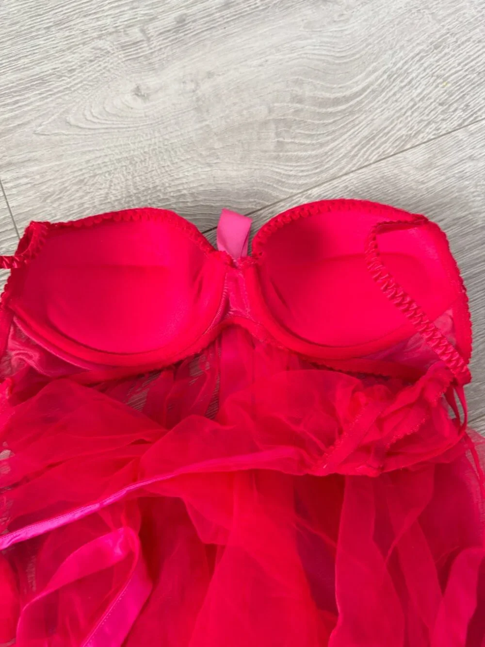 Victoria’s Secret Sexy Little Things Hot Pink Babydoll & Open Crotch Panty Set - Picture 11 of 13